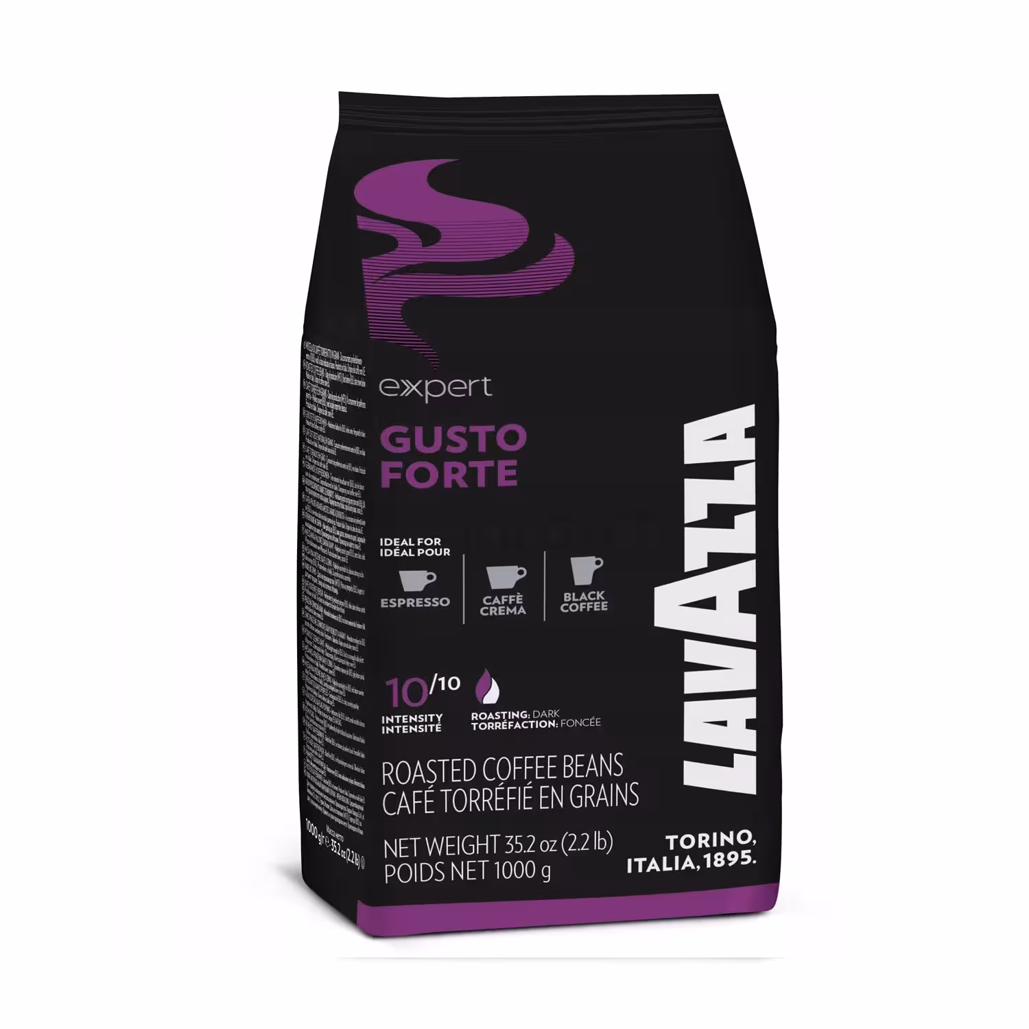 دان قهوه لاوازا گوستو فورته Lavazza Gusto Forte وزن 1 کیلوگرم