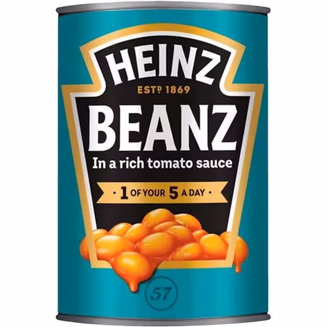 کنسرو لوبيا هاينز قوطی 415 گرم گلوتن فری HEINZ مدل BEANZ IN RICH TOMATO SAUCE