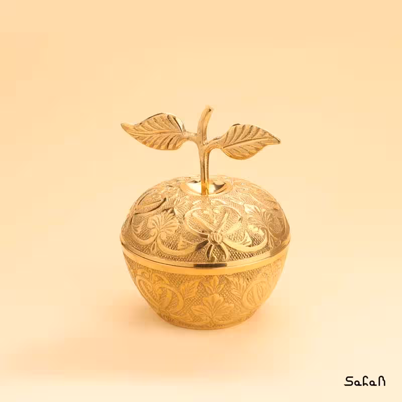 شکلات خوری برنجی طلایی مدل سیب