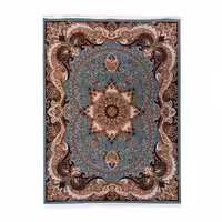 فرش ماشینی دنیای فرش طرح چیچک رنگ زمینه آبی