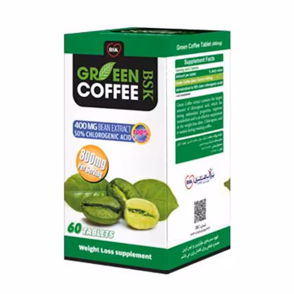 قرص کاهش وزن گرین کافی بی اس کی 60 عددی | BSK Green Coffee 60 Capsules