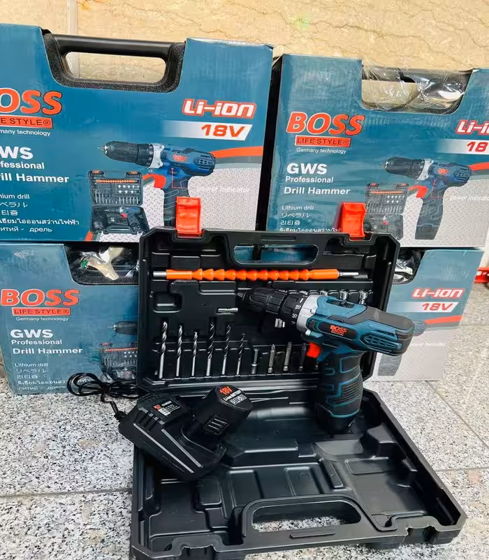 دریل شارژی 18 ولتی باس BOSS ته فلزی