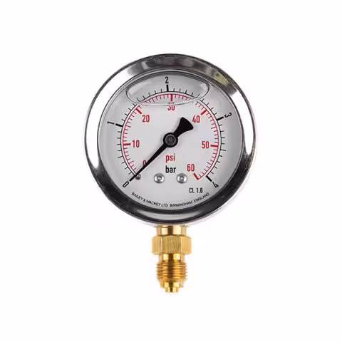 گیج فشار صفحه 10 سانت روغنی 6 بار