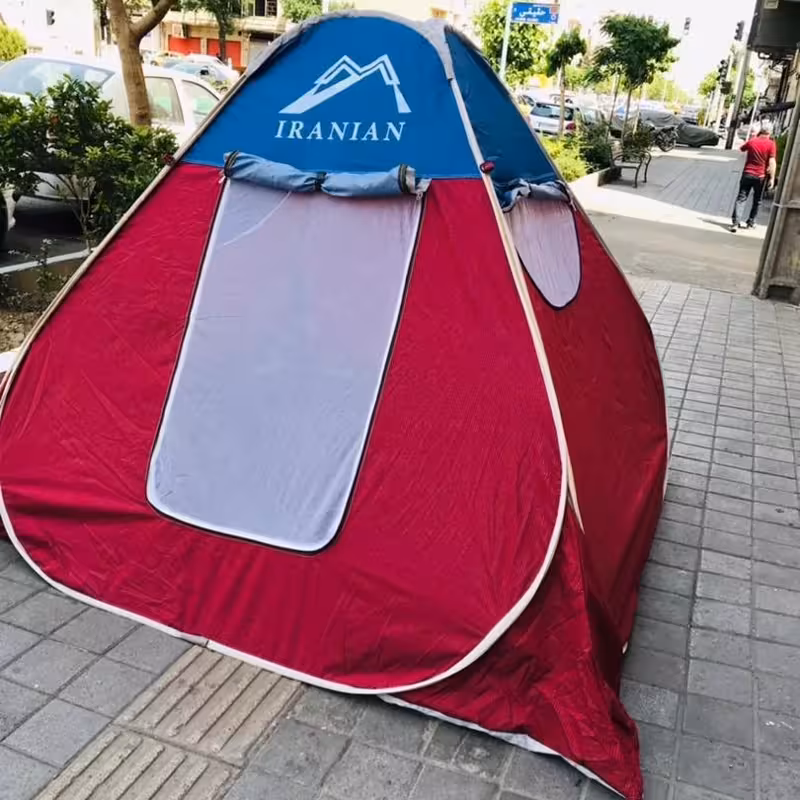 چادر مسافرتی 12 نفره مدل برنو کف ضخیم ارتفاع با زیپ بزرگ و نوار ابریشم کد17
