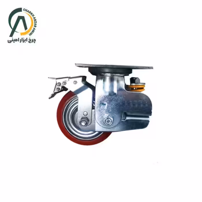 چرخ پلی اورتان کمک فنردار گردان ترمزدار قطر 125 میلی متر