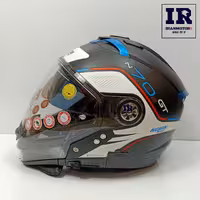 کلاه کاسکت فک جداشو نولان NOLAN N70-2GT مشکی آبی سفید