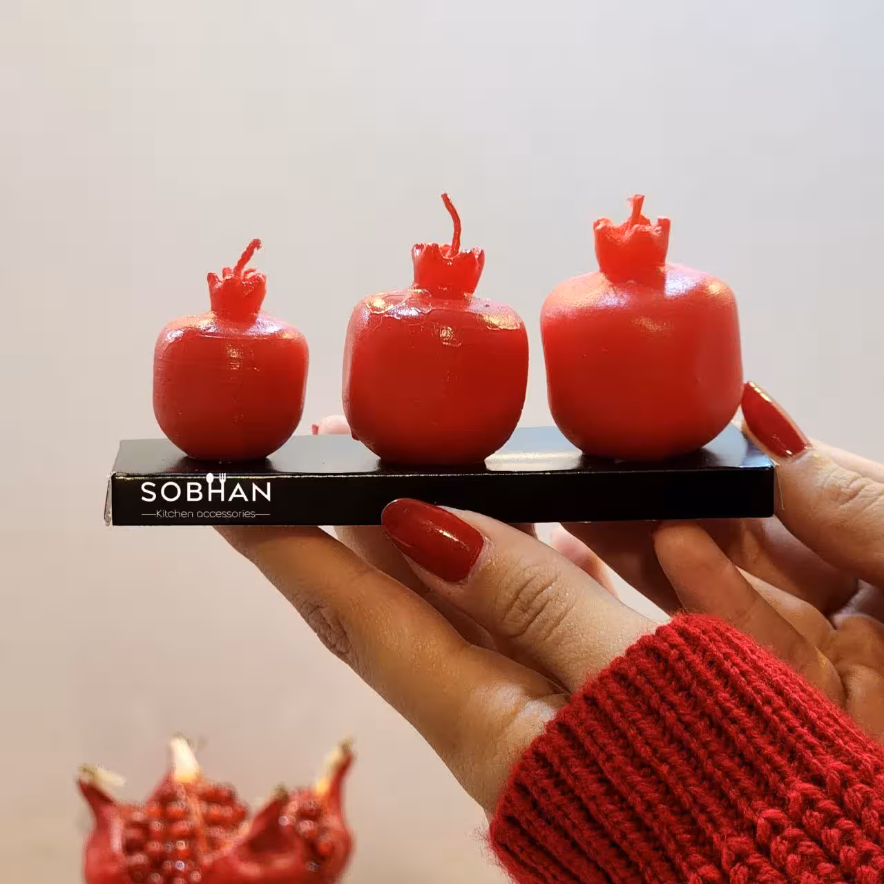 شمع سه عددی سه سایز انار