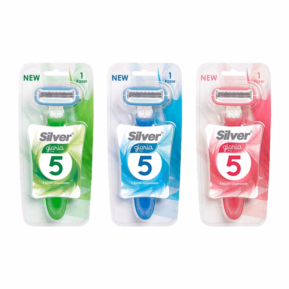 خودتراش 5 لبه زنانه سیلور مدل گلوریا 1 عدد - Silver