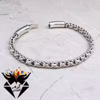 دستبند تمام نقره تایلندی تابیده D3262