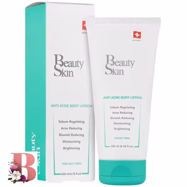 لوسیون بدن آنتی آکنه بیوتی اسکین 200 میل لیتر | Beauty skin Anti acne body lotion 200ml
