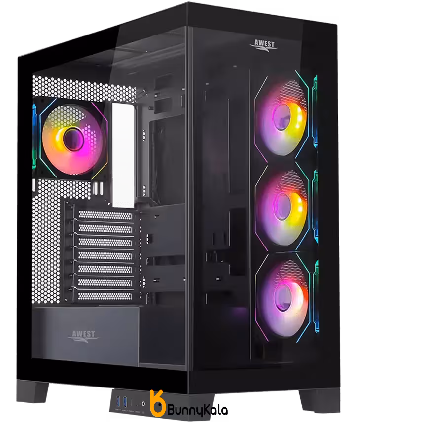 کیس کامپیوتر اوست مدل GT AQ16 MB ARGB Mid Tower مشکی