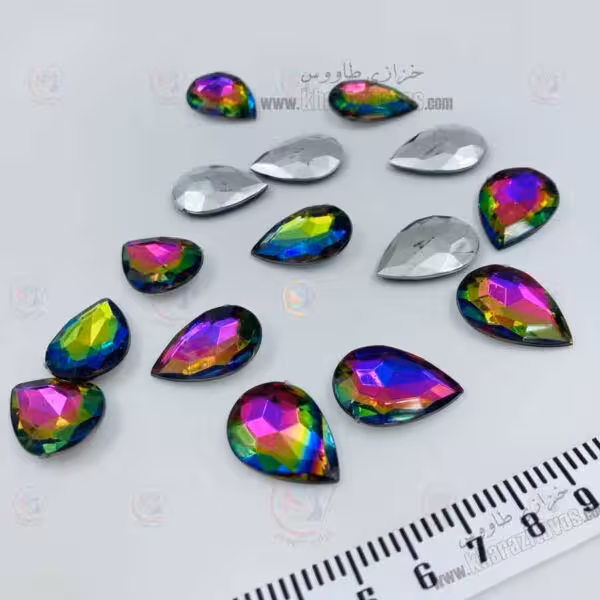 اشک پلاستیکی 18 در 25 ( پرطاووسی ) بسته 10 عددی