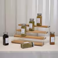 استند جا ادویه مکارتی ترکیب پلاکسی و چوب چهار طبقه مدل 010 ارتین توسکا
