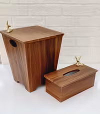 سطل و دستمال چوبی