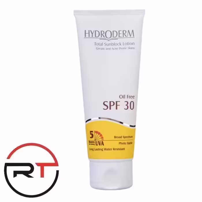لوسیون ضد آفتاب فاقد چربی SPF30 هیدرودرم مناسب پوست چرب و جوشدار 75 میلی