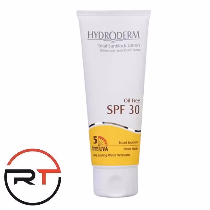لوسیون ضد آفتاب فاقد چربی SPF30 هیدرودرم مناسب پوست چرب و جوشدار 75 میلی