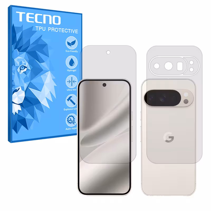 گلس صفحه نمایش و پشت گوشی گوگل Pixel 10 Pro مدل هیدروژلی شفاف برند تکنو کد SS