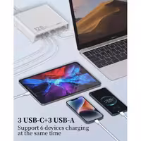 شارژر رومیزی 120وات الدینیو مدل HUB CHARGER Q605