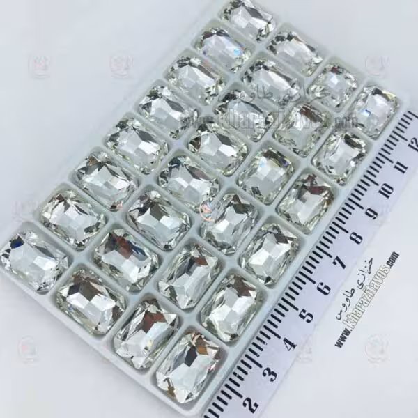 سنگ مستطیل لب گرد 13 در 18 ( نقره ای ) ورق 28 عددی