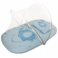 پشه بند کودک تیک مک مدل فیل و چتر B به همراه تشک و بالش