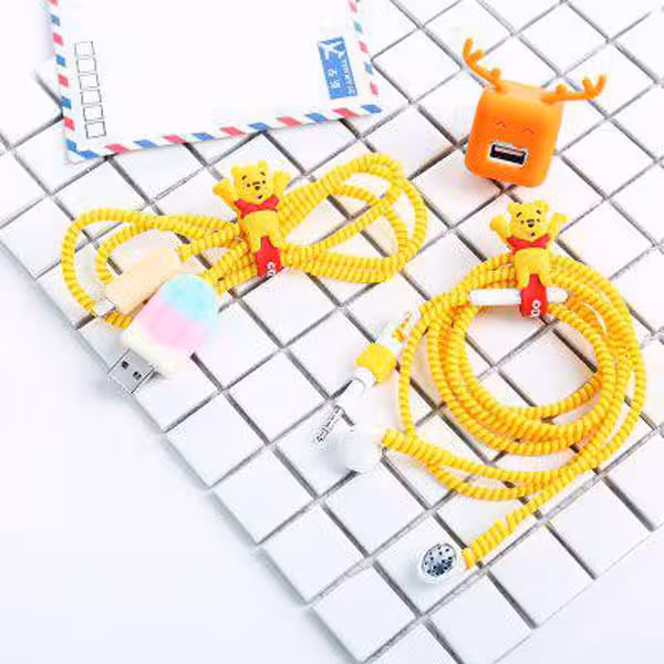 پک محافظ کابل شارژ سیلیکونی پو Pooh silicon usb cable protector