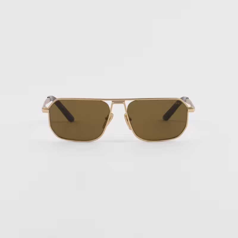 قیمت و خرید عینک آفتابی فریم طلای مات با لنز زیتونی پرادا مدل SPRA53_E1BK_FE01T_C_059 اورجینال