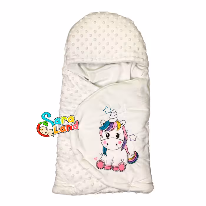 کیسه خواب نوزاد مدل حبابی طرح اسب تک شاخ