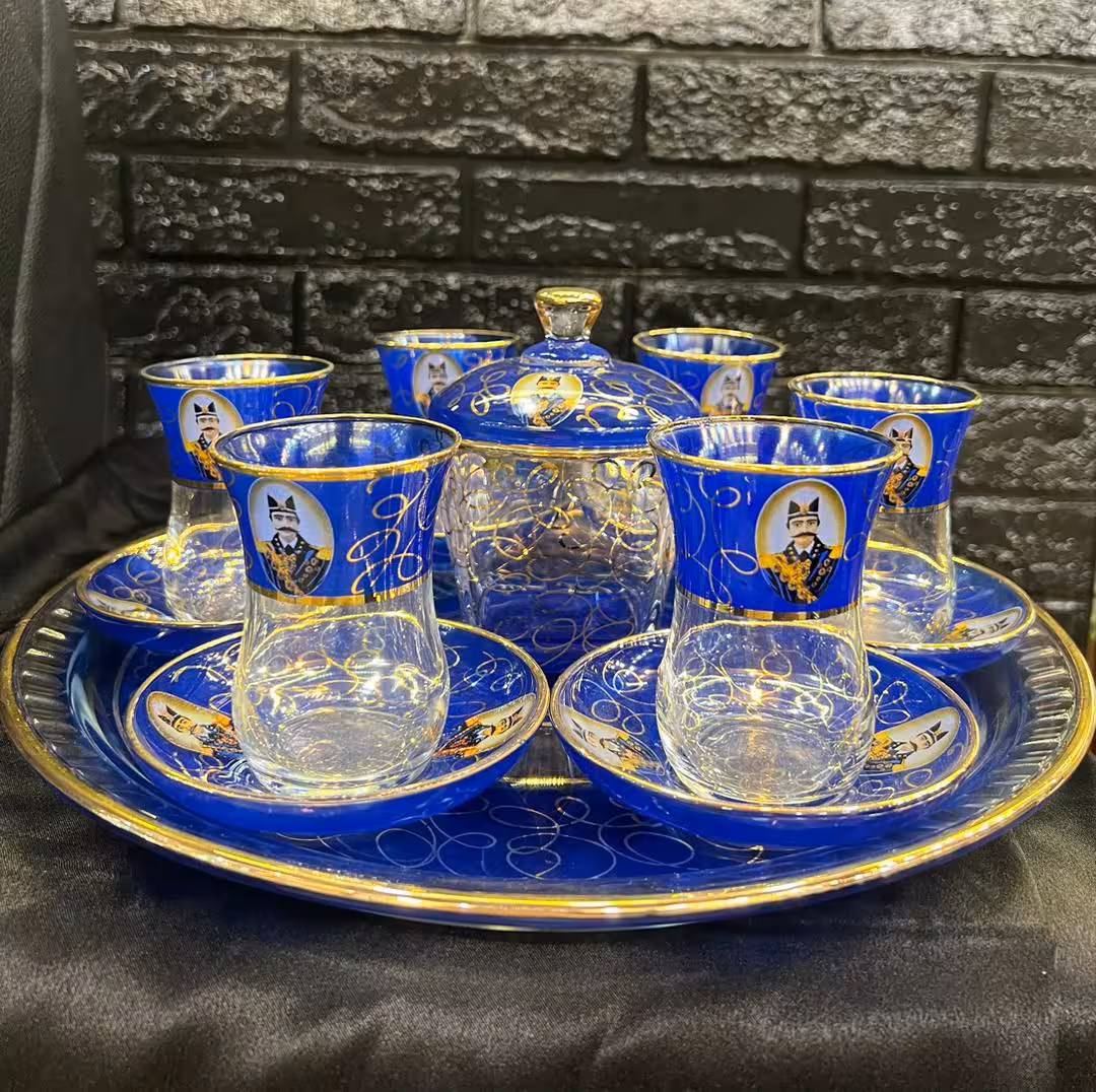 سرویس شاه عباسی رنگ ابی