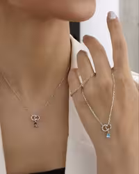 گردنبند سوارسکی وارداتی نقره کد 20608