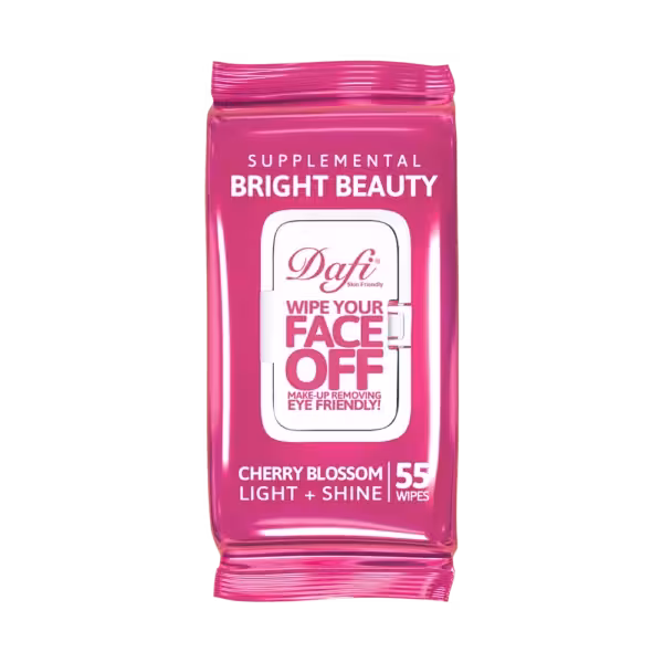 دستمال مرطوب پاک کننده آرایش درب دار دافی مدل شکوفه گیلاس ژاپنی بسته 55 عددی