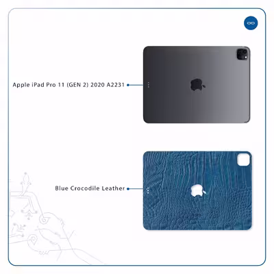 برچسب پوششی ماهوت مدل Blue-Crocodile-Leather مناسب برای تبلت اپل iPad Pro 11 (GEN 2) 2020 A2231