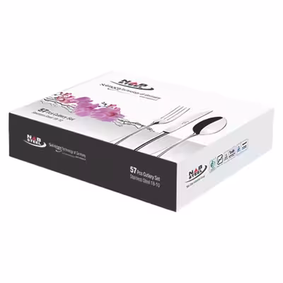 سرویس قاشق و چنگال 57 پارچه ناب استیل مدل پالرمو