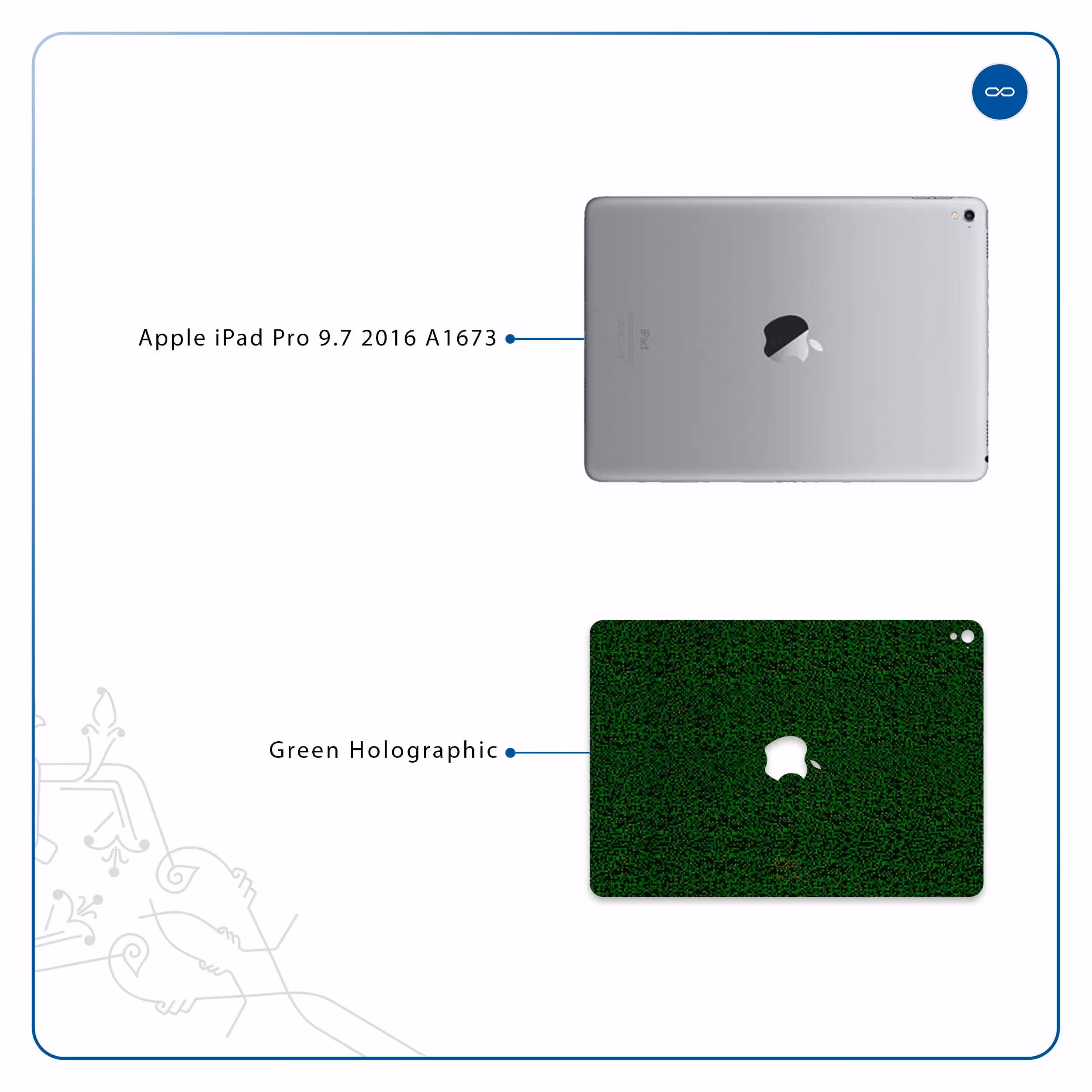 برچسب پوششی ماهوت مدل Green-Holographic مناسب برای تبلت اپل iPad Pro 9.7 2016 A1673