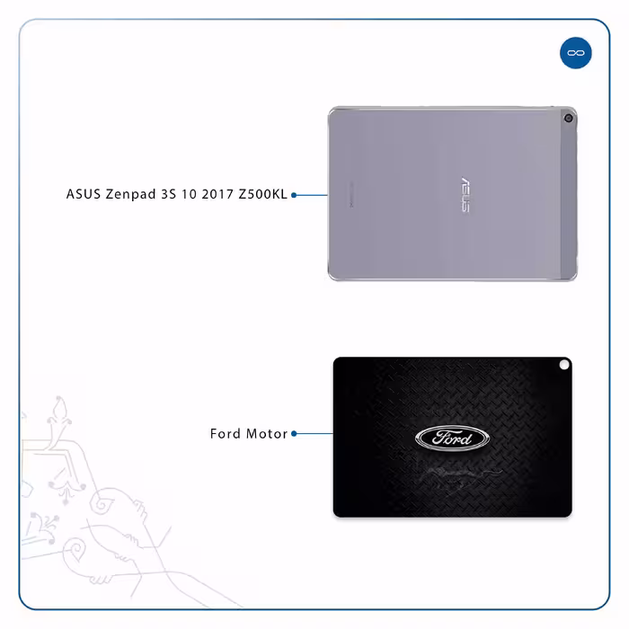 برچسب پوششی ماهوت مدل Ford Motor مناسب برای تبلت ایسوس Zenpad 3S 10 2017 Z500KL