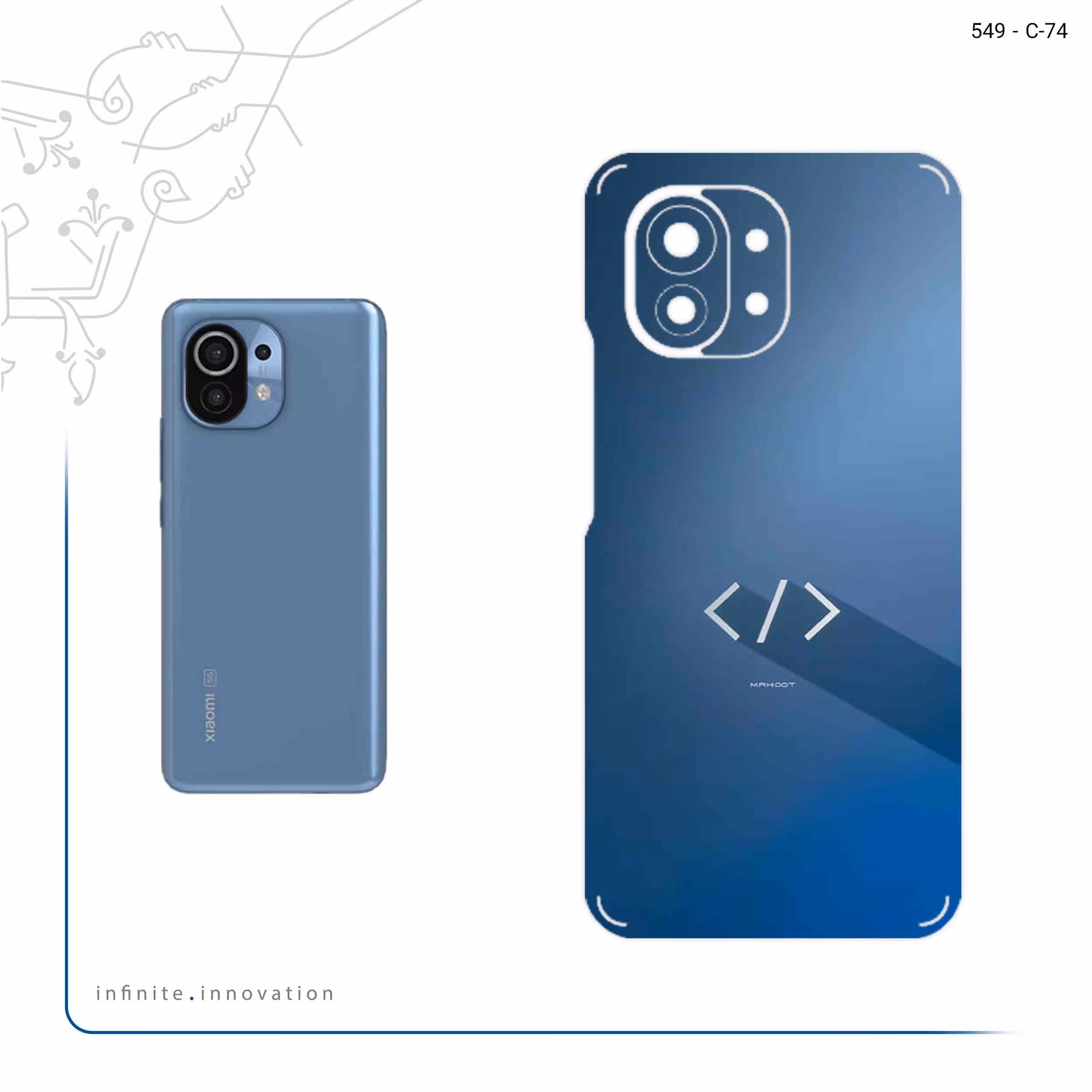 برچسب پوششی ماهوت مدل Minimal Coding icon مناسب برای گوشی موبایل شیائومی Mi 11 5G