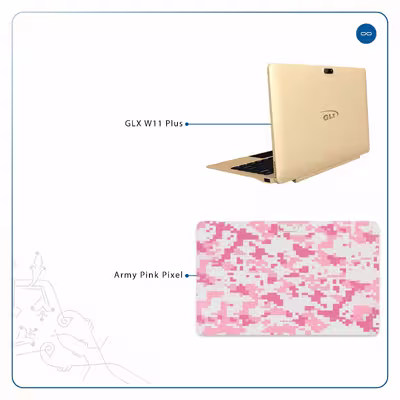 برچسب پوششی ماهوت مدل Army-Pink-pixel مناسب برای تبلت جی ال ایکس W11 Plus