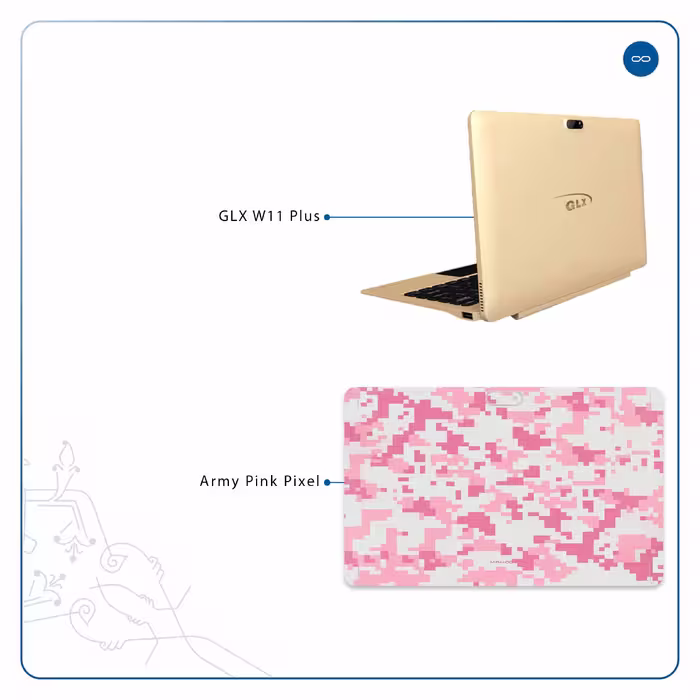 برچسب پوششی ماهوت مدل Army-Pink-pixel مناسب برای تبلت جی ال ایکس W11 Plus