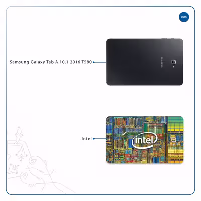 برچسب پوششی ماهوت مدل Intel Brand مناسب برای تبلت سامسونگ Galaxy Tab A 10.1 2016 T580