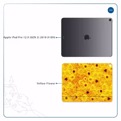 برچسب پوششی ماهوت مدل Yellow-Flower مناسب برای تبلت اپل iPad Pro 12.9 (GEN 3) 2018 A1895