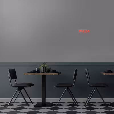 چراغ دیواری نئون دیزاین طرح Pizza-Text_RD