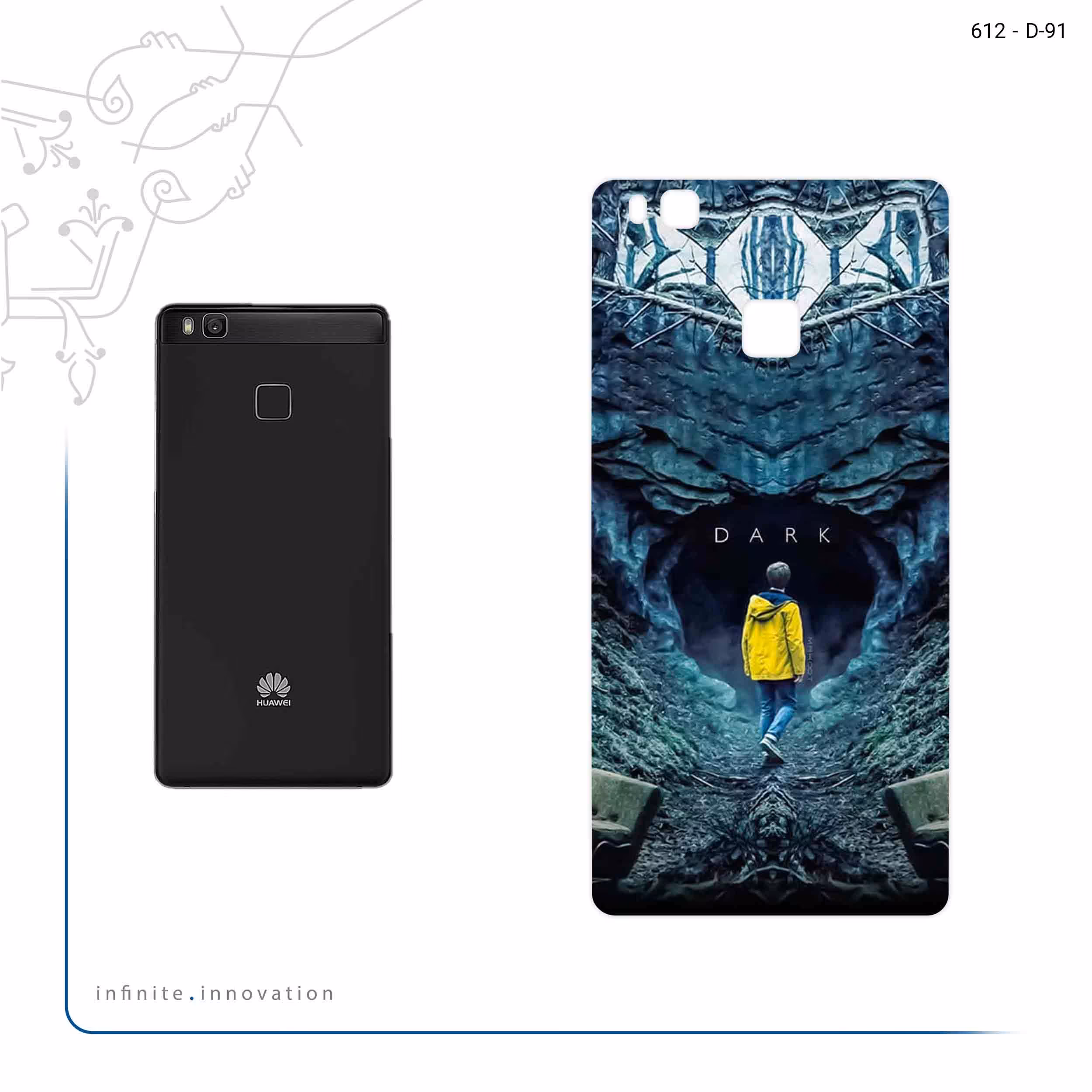 برچسب پوششی ماهوت مدل Dark مناسب برای گوشی موبایل هوآوی P9 Lite