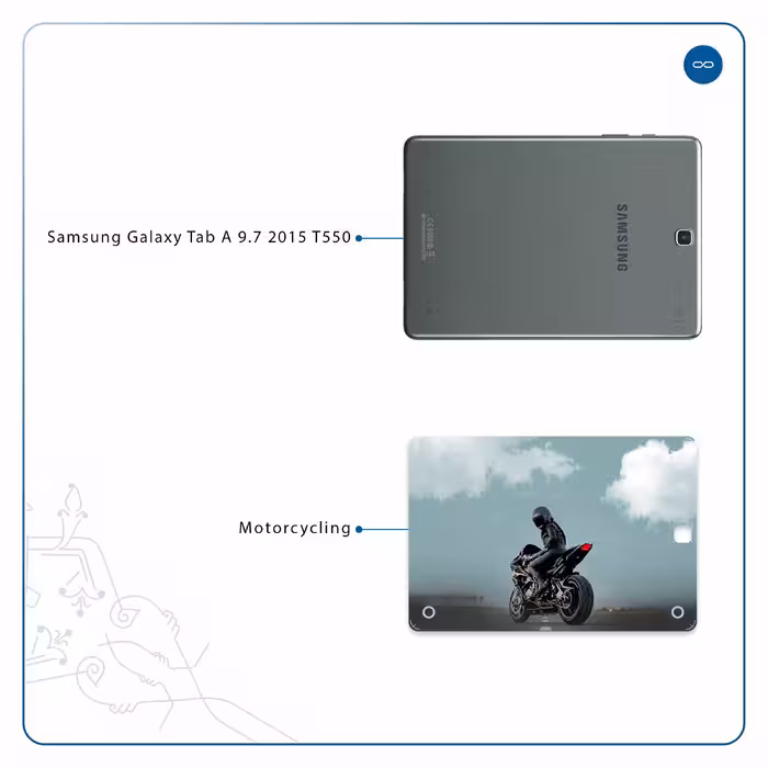 برچسب پوششی ماهوت مدل Motorcycling مناسب برای تبلت سامسونگ Galaxy Tab A 9.7 2015 T550
