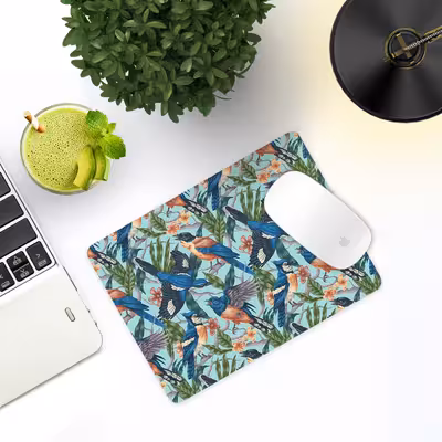 ماوس پد ترمه طراحان ایده مدل بافت گل و پرنده کد cfp1075