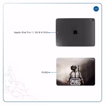 برچسب پوششی ماهوت مدل Pubg-Game مناسب برای تبلت اپل iPad Pro 11 2018 A1934
