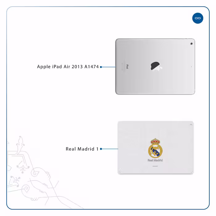 برچسب پوششی ماهوت مدل Real-Madrid مناسب برای تبلت اپل iPad Air 2013 A1474