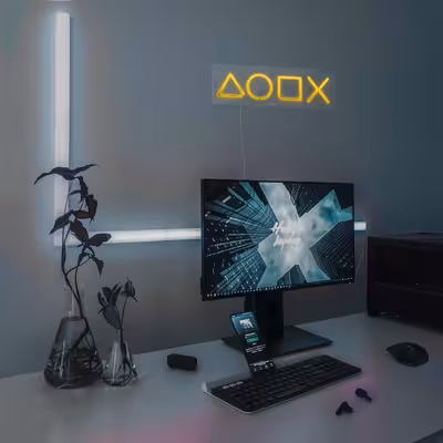 چراغ دیواری نئون دیزاین طرح Ps-Keys-GL_YL