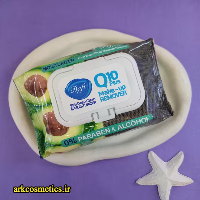 دستمال مرطوب پاک کننده آرایش دافی مدل Q10 طرح میوه آووکادو بسته 50 عددی