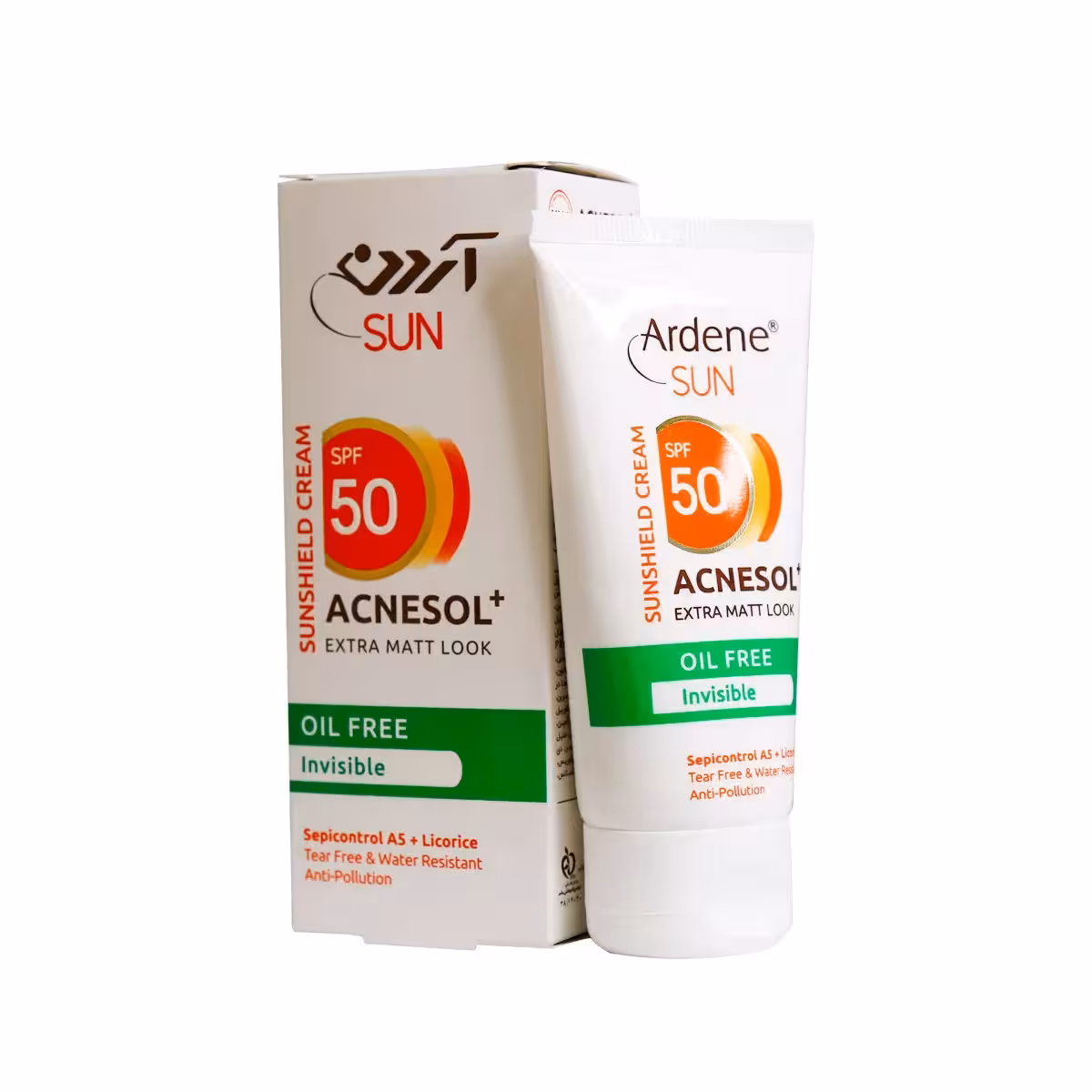 کرم ضد آفتاب آردن سان SPF50 مناسب پوست چرب بی رنگ