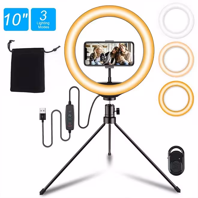 رینگ لایت دایره ای حرفه ای با پایه Jeemak PC50