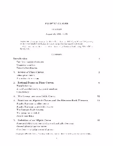 خرید و دانلود نسخه کامل کتاب Elliptic curves and algebraic geometry. Math679 U Michigan notes